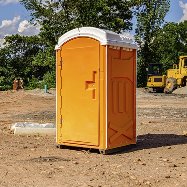 how often are the portable restrooms cleaned and serviced during a rental period in Wyoming Rhode Island